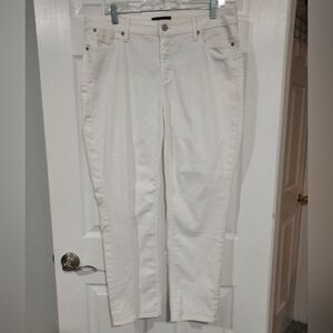 Talbots White Flawless Five-Pocket Slim Ankle Denim Jeans in Size 12